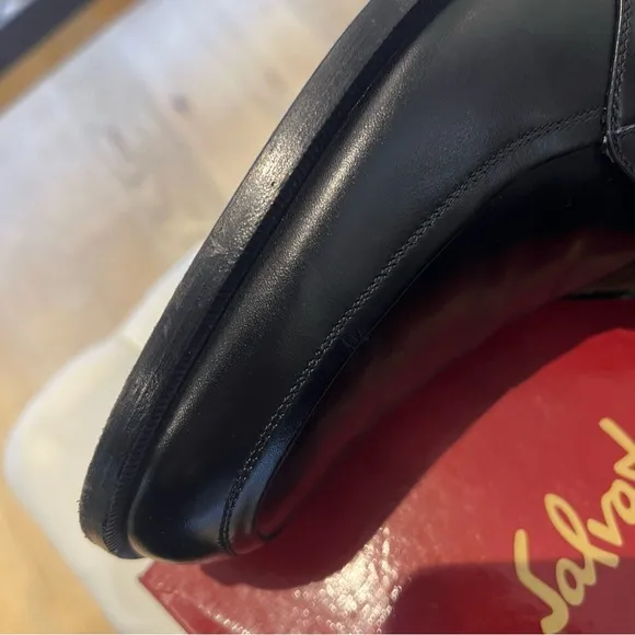 Salvatore Ferragamo Black Leather Slip On men’s shoes
