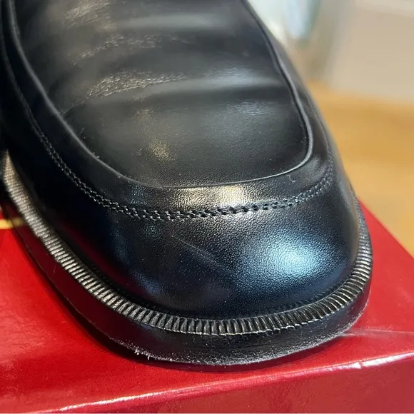 Salvatore Ferragamo Black Leather Slip On men’s shoes