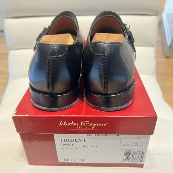 Salvatore Ferragamo Black Leather Slip On men’s shoes