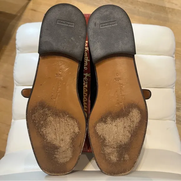 Salvatore Ferragamo Black Leather Slip On men’s shoes