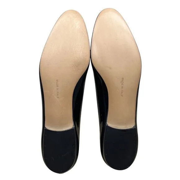 Salvatore Ferragamo Black Patent Leather Paragone Vara Bow Loafers Sz 5.5 B