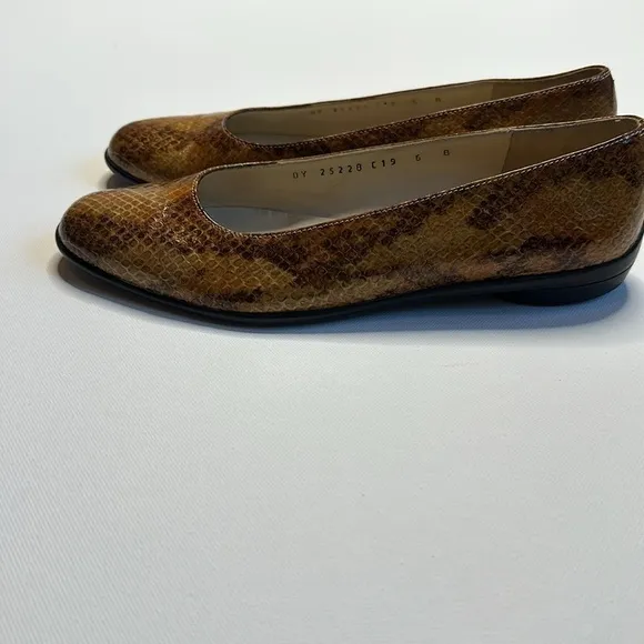 Salvatore Ferragamo Faux Snakeskin Flats