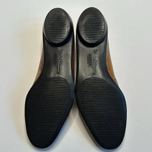 Salvatore Ferragamo Faux Snakeskin Flats