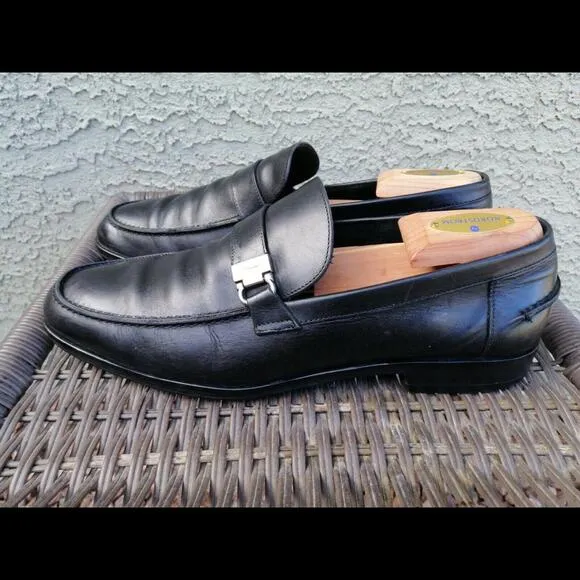 Salvatore Ferragamo Gancini Buckle Loafers | Men's 11B | Black Leather