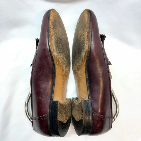 Salvatore Ferragamo Mens Size 9.5 D Burgundy Leather Tassels Loafers Shoes