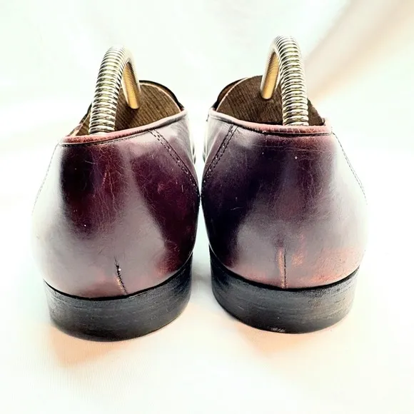 Salvatore Ferragamo Mens Size 9.5 D Burgundy Leather Tassels Loafers Shoes