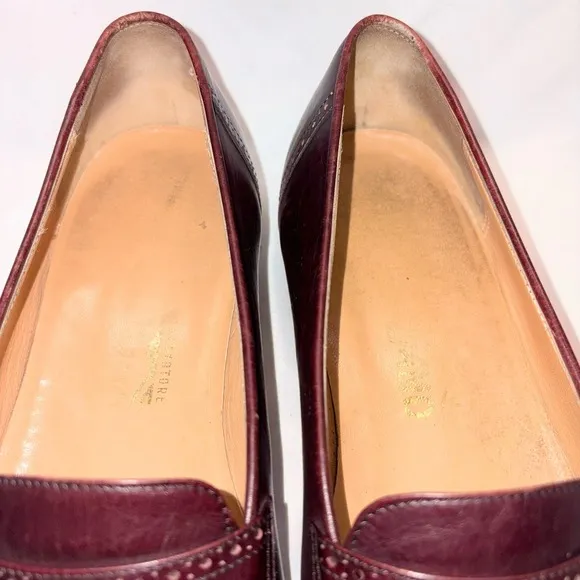 Salvatore Ferragamo Mens Size 9.5 D Burgundy Leather Tassels Loafers Shoes