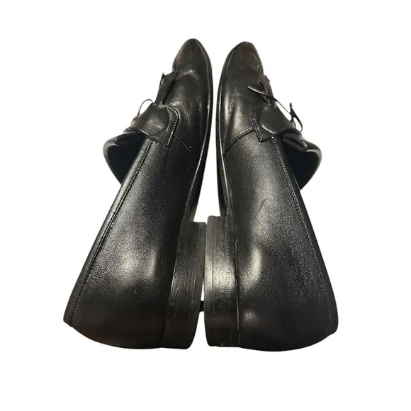 SALVATORE FERRAGAMO Sz 10.5 EE Black Wingtip Tassel Men Dress Loafer Shoes S19-6