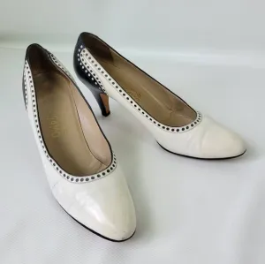 Salvatore Ferragamo Vintage Leather Pumps Heels Sz 8.5
