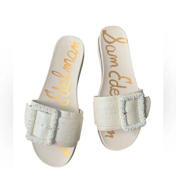 Sam Edelman Cream Slide Sandals