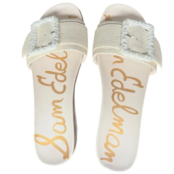 Sam Edelman Cream Slide Sandals