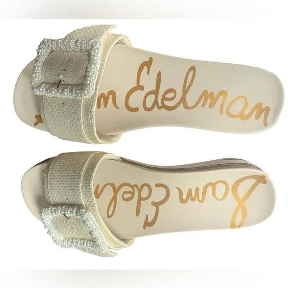 Sam Edelman Cream Slide Sandals