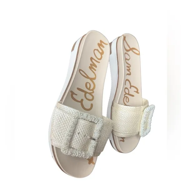 Sam Edelman Cream Slide Sandals
