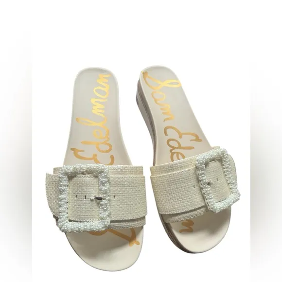 Sam Edelman Cream Slide Sandals