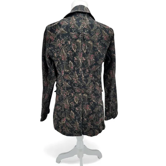 Sam Edelman Margot Printed Blazer Jacket Size M Floral Button