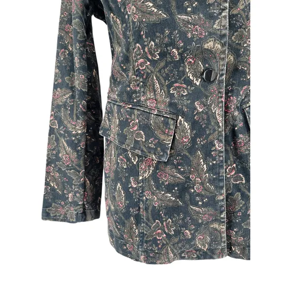 Sam Edelman Margot Printed Blazer Jacket Size M Floral Button
