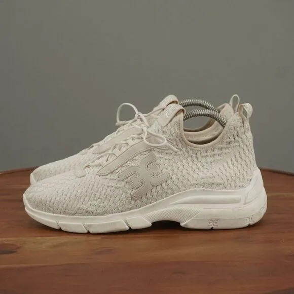 Sam Edelman Womens Cami Sneakers Shoes White Knit Lace Up Size 8M