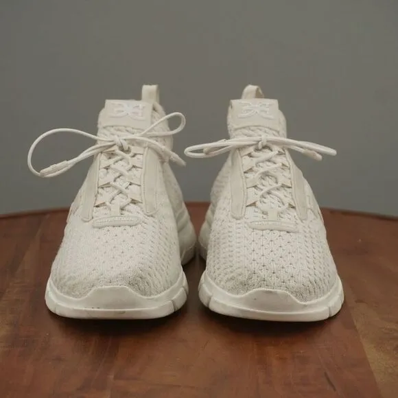 Sam Edelman Womens Cami Sneakers Shoes White Knit Lace Up Size 8M