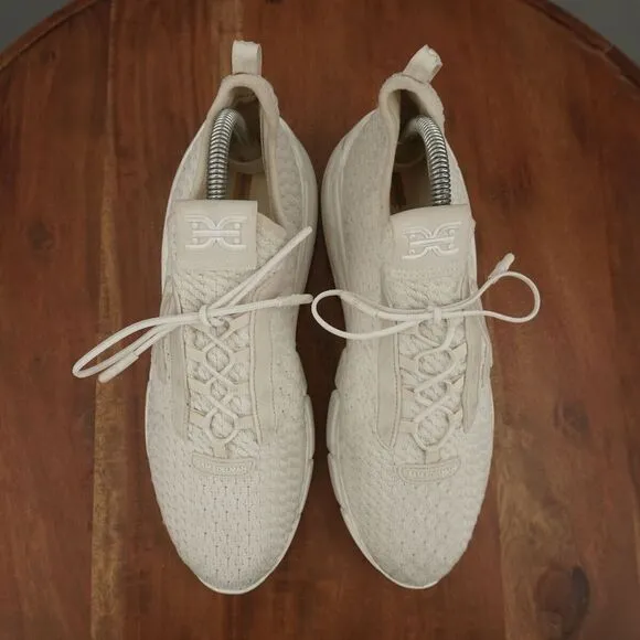 Sam Edelman Womens Cami Sneakers Shoes White Knit Lace Up Size 8M