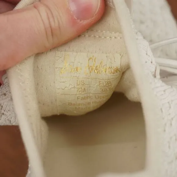 Sam Edelman Womens Cami Sneakers Shoes White Knit Lace Up Size 8M