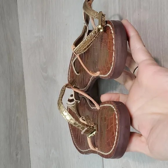 Sam Edelman Womens Fur T strap Gigi Sandals Flats Flip flop shoes sz 7.5M