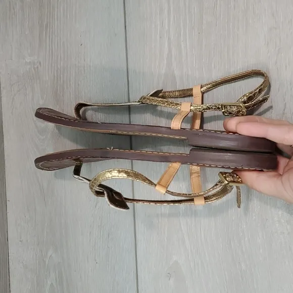 Sam Edelman Womens Fur T strap Gigi Sandals Flats Flip flop shoes sz 7.5M