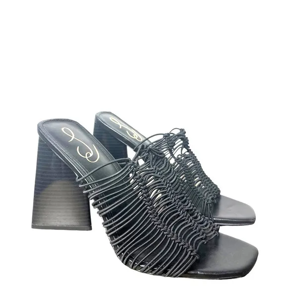Sam Edelman Womens Laurette Block Heel Sandals Shoes Strappy Slide Black 8.5