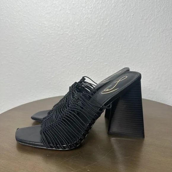 Sam Edelman Womens Laurette Block Heel Sandals Shoes Strappy Slide Black 8.5