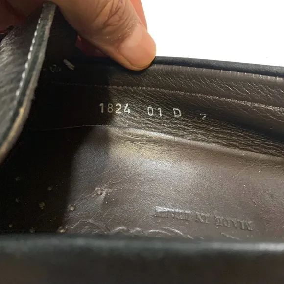 Santoni Black Leather Loafers