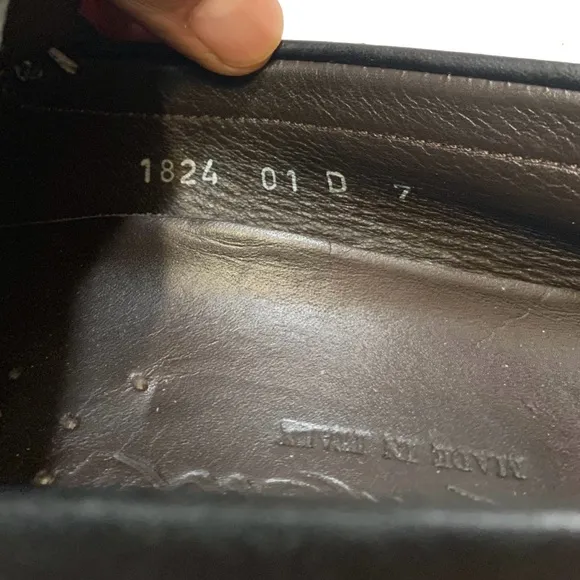Santoni Black Leather Loafers