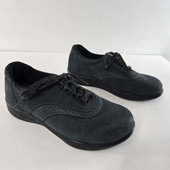 SAS Walk Easy Walking Shoe Nero Nubuc Leather Womens Size 8.5WW NEW No Box
