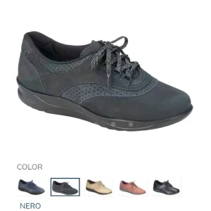 SAS Walk Easy Walking Shoe Nero Nubuc Leather Womens Size 8.5WW NEW No Box