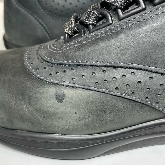 SAS Walk Easy Walking Shoes Women’s 8 N Comfort Leather Nero Gray/Black Sneakers
