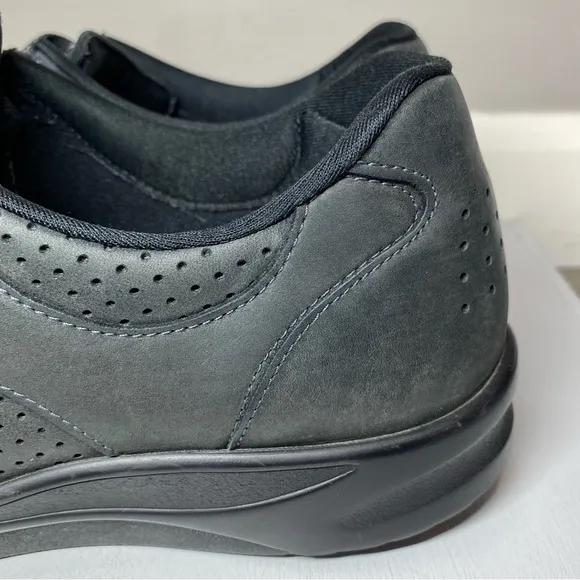 SAS Walk Easy Walking Shoes Women’s 8 N Comfort Leather Nero Gray/Black Sneakers