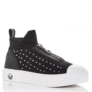 🆕{Schutz} Maryanne Leather-Knit Studded Sneakers