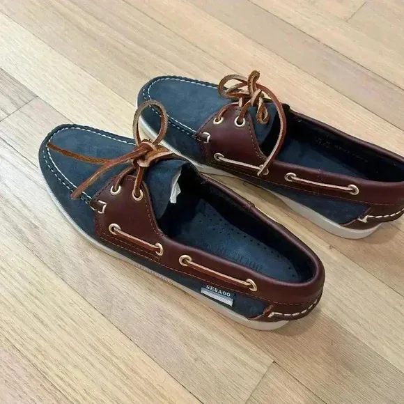 Sebago Docksides Women NEW Spinnaker 2-Eye Slip On Suede Boat Shoes Loafers 7.5