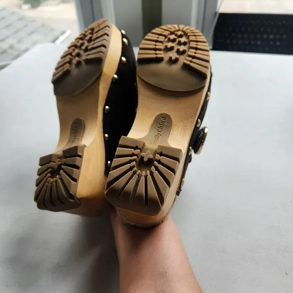 See By Chloe VIVIANE SUEDE BUCKLE MULE CLOGS size 40 BNWOB