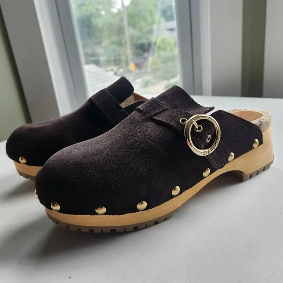 See By Chloe VIVIANE SUEDE BUCKLE MULE CLOGS size 40 BNWOB