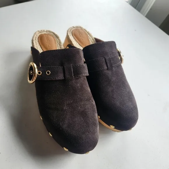 See By Chloe VIVIANE SUEDE BUCKLE MULE CLOGS size 40 BNWOB