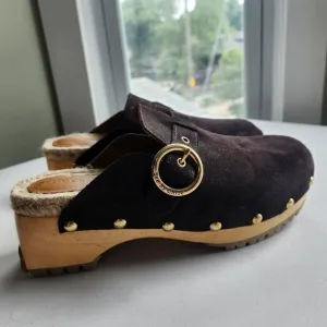 See By Chloe VIVIANE SUEDE BUCKLE MULE CLOGS size 40 BNWOB