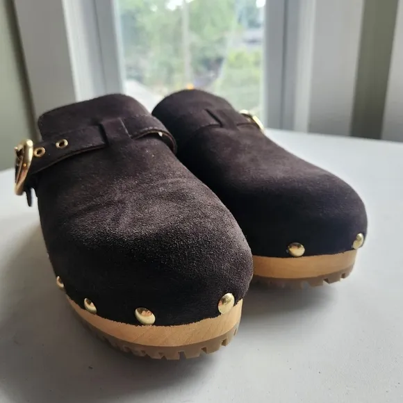 See By Chloe VIVIANE SUEDE BUCKLE MULE CLOGS size 40 BNWOB