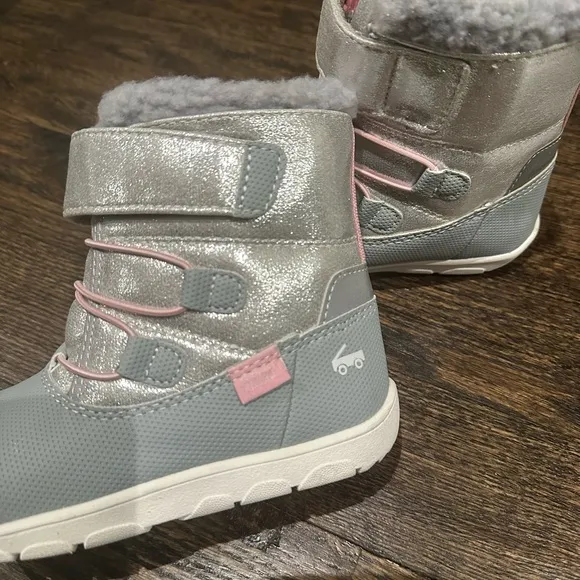 See Kai Run Silver Shimmer Snow Boot