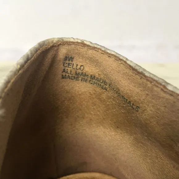 Seychelles Cello Taupe White D'orsay Flats  9 Wide