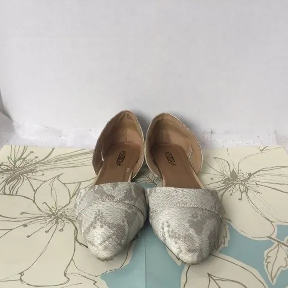 Seychelles Cello Taupe White D'orsay Flats  9 Wide