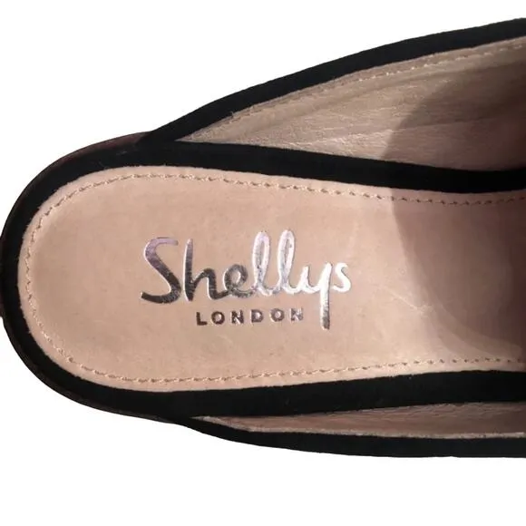 Shellys London Black Sequin Cantara Leather Mule