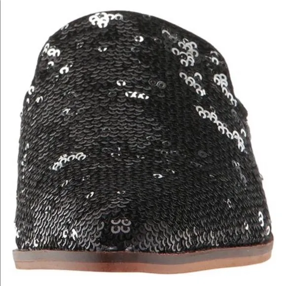 Shellys London Black Sequin Cantara Leather Mule