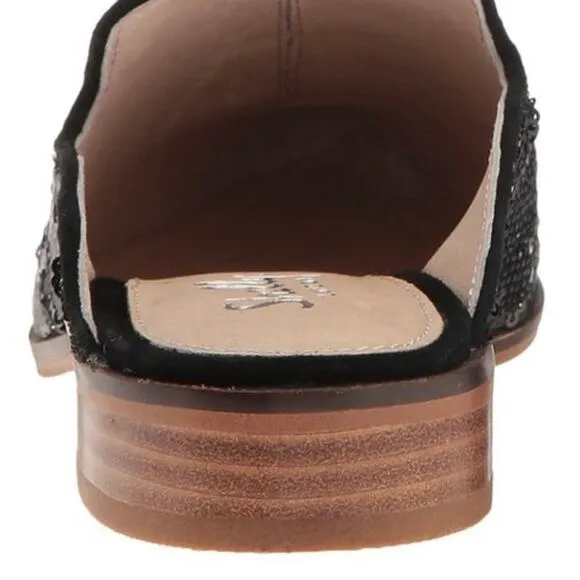 Shellys London Black Sequin Cantara Leather Mule