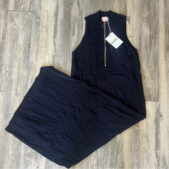 Show Me Your Mumu Charlie Zip Dress Black Ribbed