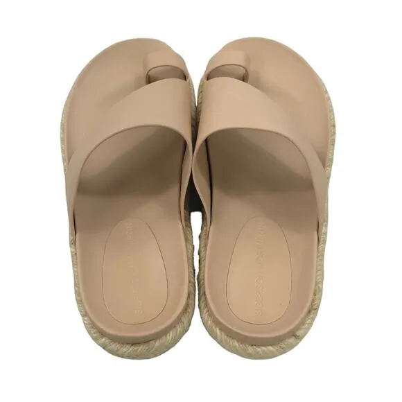 Sigerson Morrisin Laddie Padded Leather Slides in Light Latte Espadrille