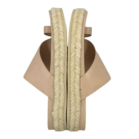 Sigerson Morrisin Laddie Padded Leather Slides in Light Latte Espadrille